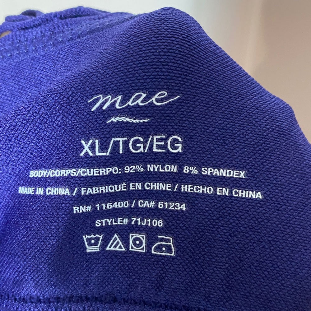 Mae Sports Bra Padding Razor Back Size XL - Picture 4 of 5